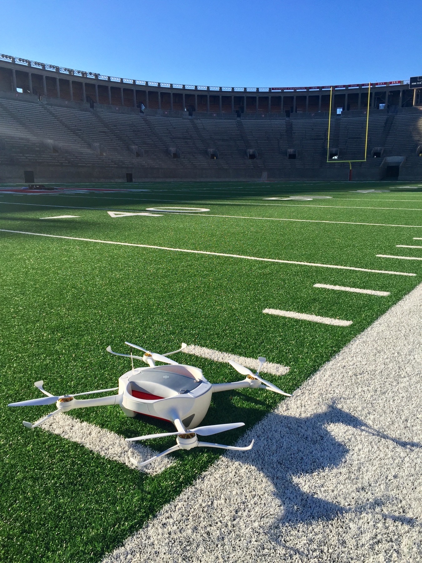  The Matternet One UAV just after safety test-flights in Harvard Stadium 
