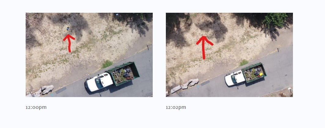  An over-eager public works crew picked up this target assuming it was trash. 