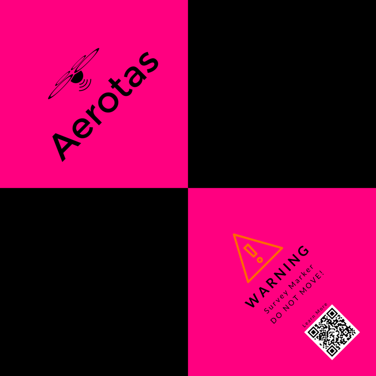 Aerotas biodegradable ground control point marker in pink and black