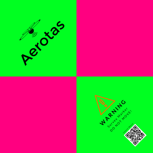 Aerotas biodegradable ground control point marker in pink and green