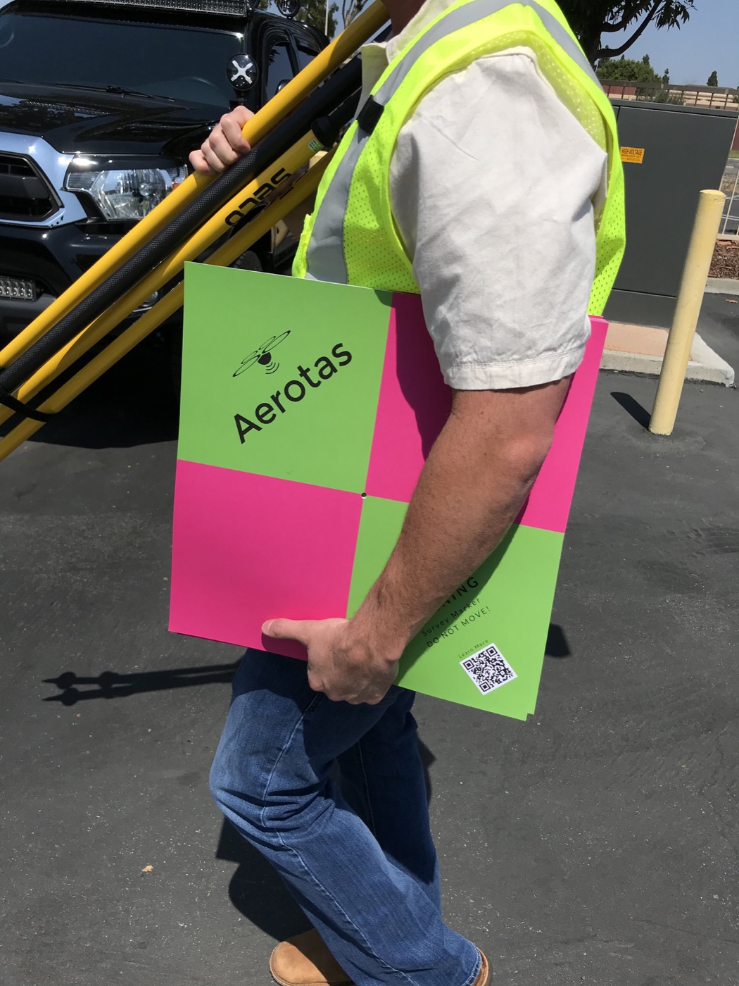 Aerotas ground control points staged on a project site