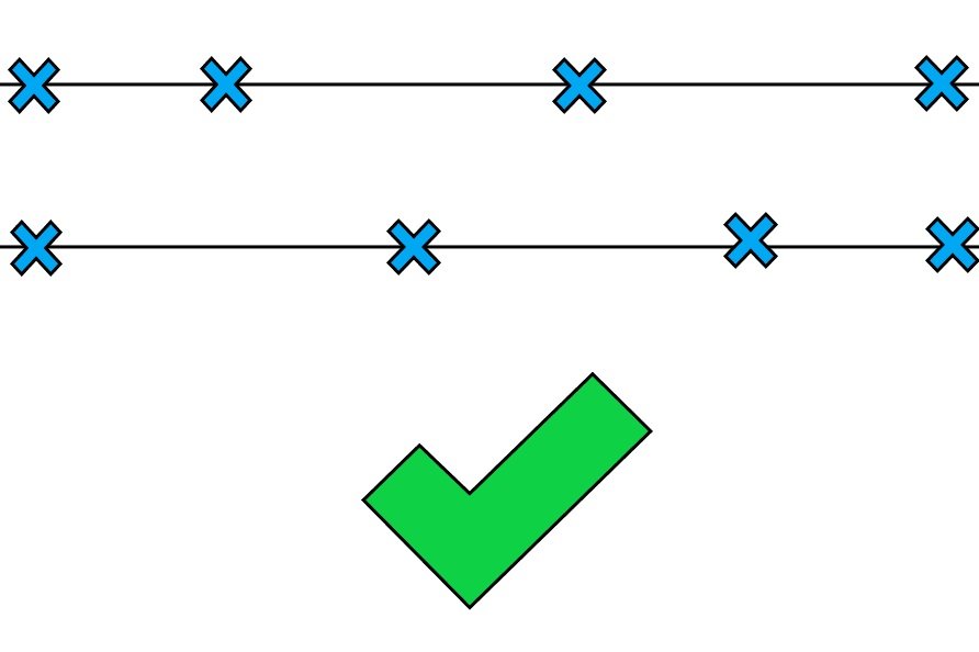 Hybrid and paired GCP layout example for a linear mission corridor.